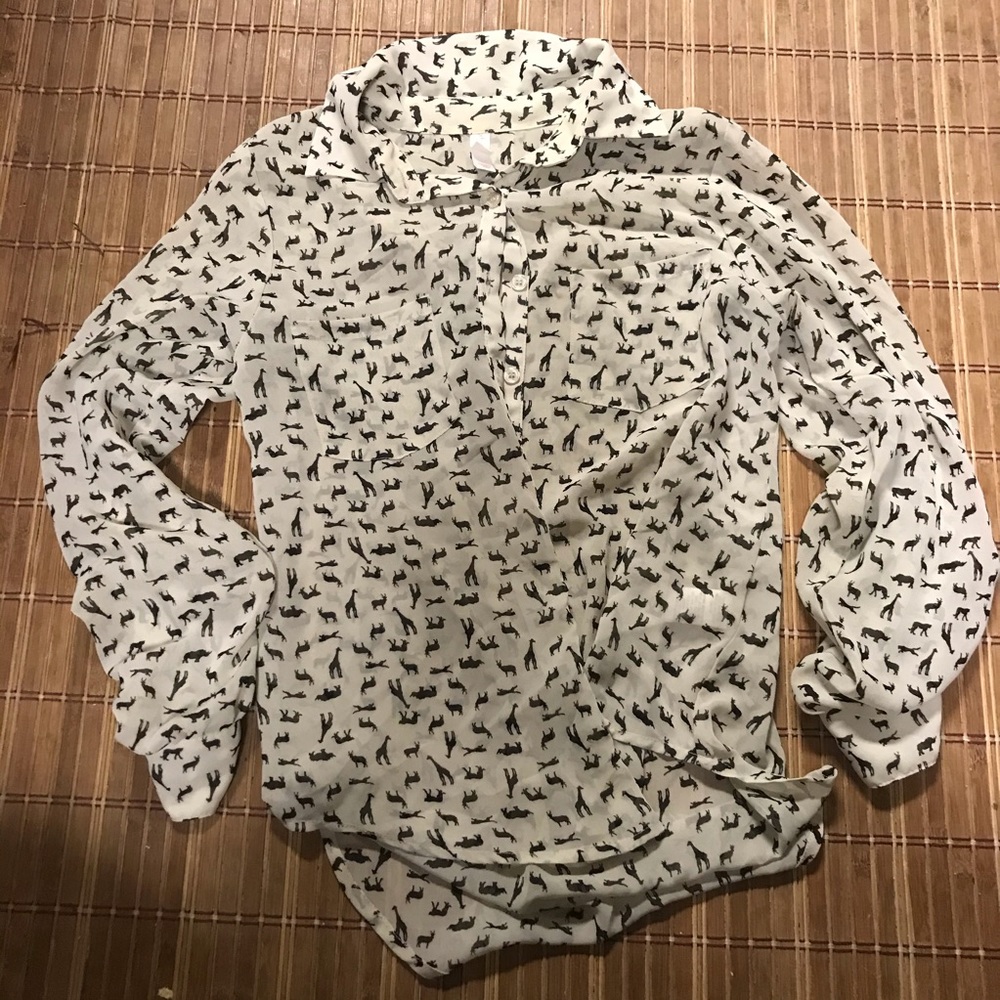 Animal print button up shirt Safari print